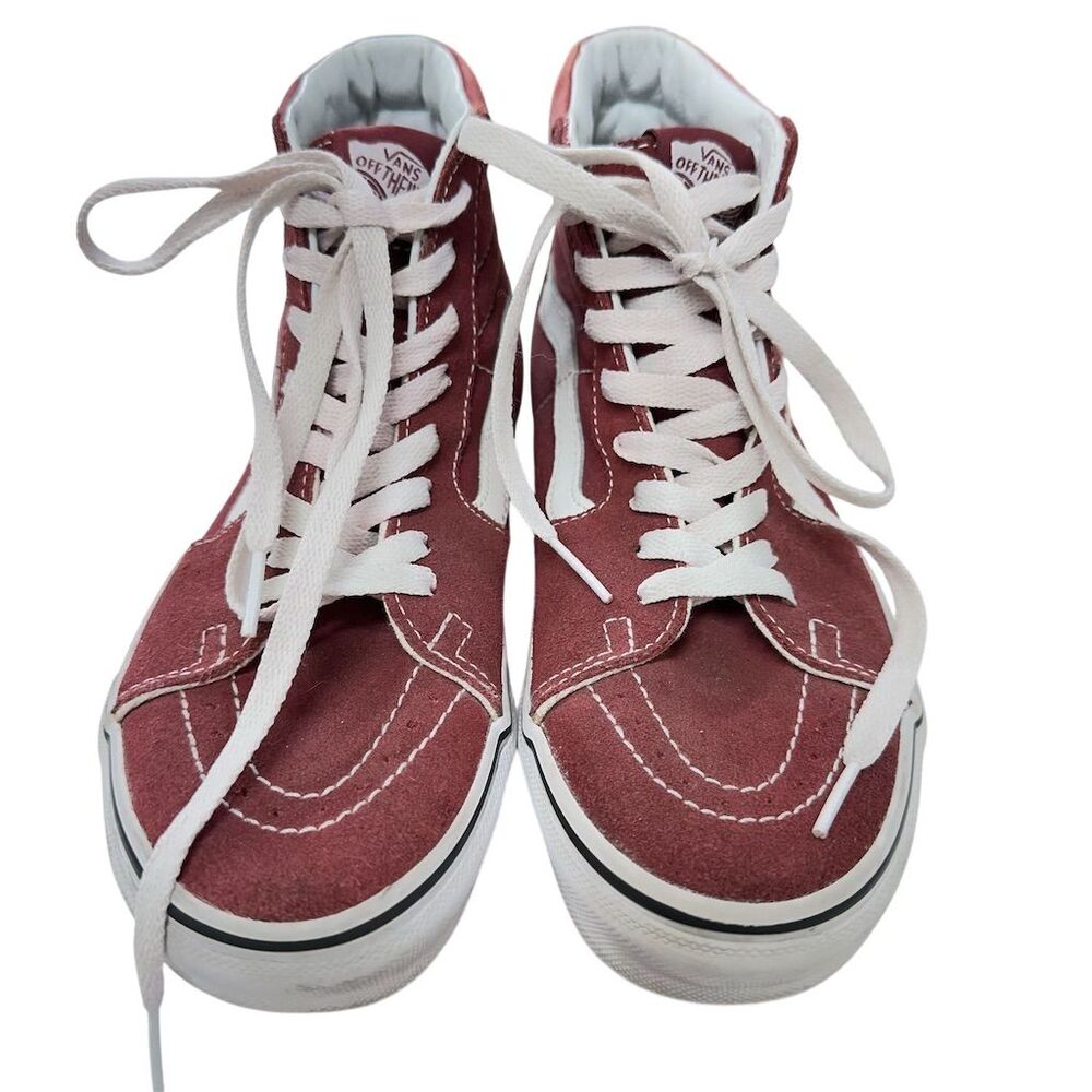 Vans Sk8-Hi Men's Size 5 woman’s 6.5 Burgundy High-Top Sneakers Casual Shoes - Picture 3 of 10